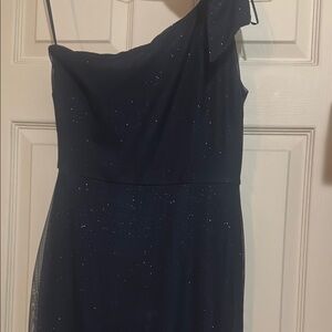 Windsor One Shoulder Navy Dress
